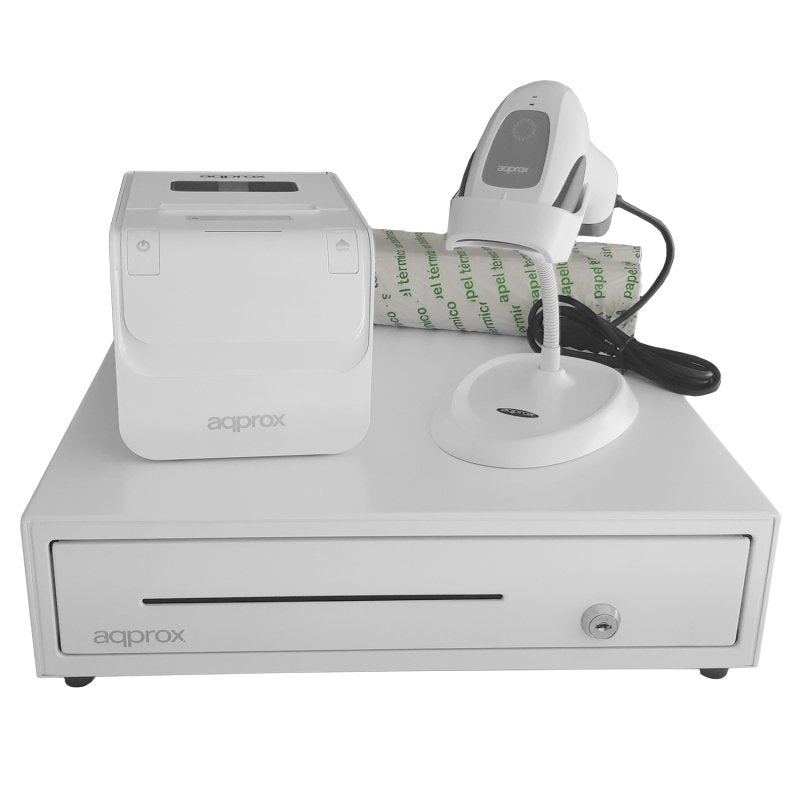 Approx Pack APPPOSPACK4180WH V2 Drawer Cash Drawer Printer Thermal Reader Codes And Rolls Térmicos