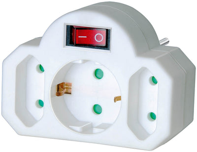 Brennenstuhl Plug Adapter Euro 2 + Contact Protection 1 With Switch — image 1