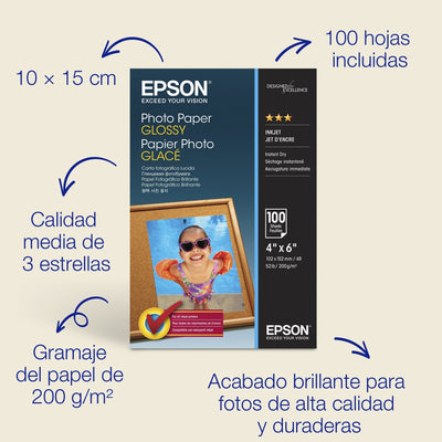 Epson Paper Photo Paper Glossy 10X15CM 100 Hojas — image 1