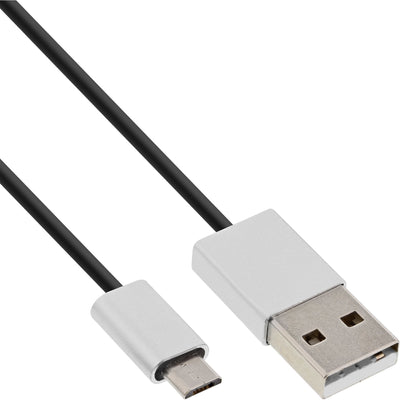 Inline Cable Micro-USB 2.0, Connector USB-A a Connector Micro-b, Black/Aluminium Flexible, 5M — image 1