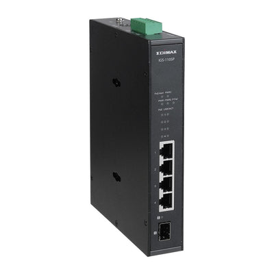 Edimax IGS-1105P Industrieller 5-PORT Gigabit PoE + Din-rail 1 Sfp Port — image 1