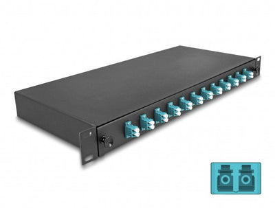 Delock 67004 Box Of Empalme Fibre Optic 19? 12 X Lc Duplex OM3 1U Completamente Montada Lista Empalmar — image 1