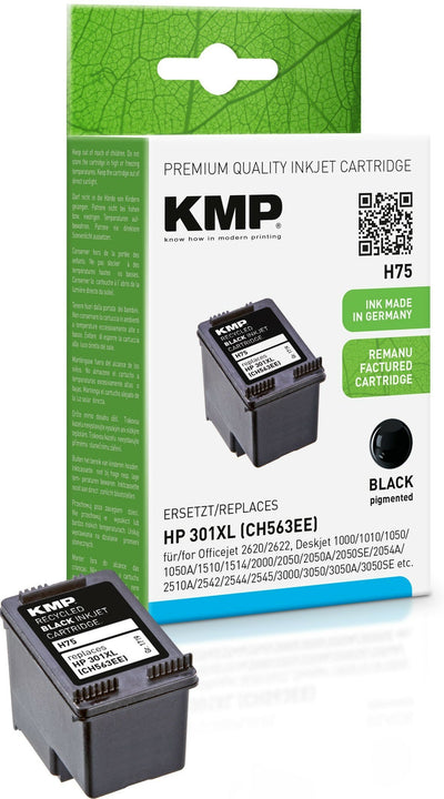 Kmp Cartridge HP CH563EE NR.301XL Black 600 S. H75 Recargado — image 1