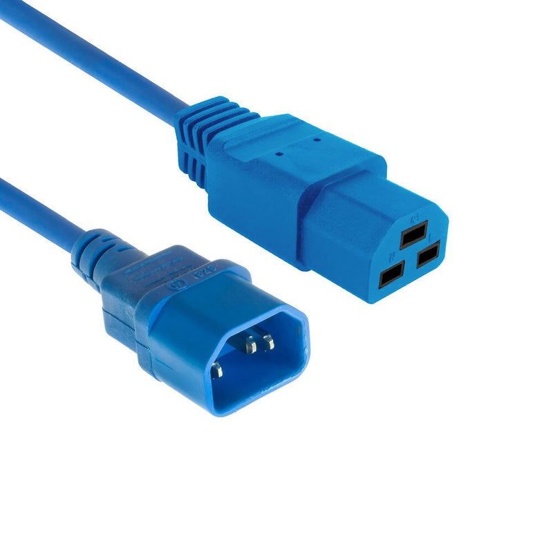 Powercord C14 - C21 IEC60320 Blue 3M