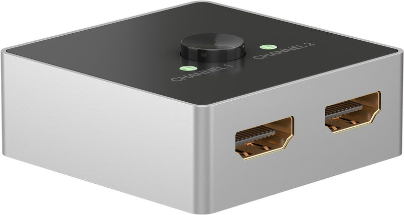 Goobay Manual HDMI Switch Box 2 1 (4K @ 60HZ), HDMI Switch Black/Silver 58486