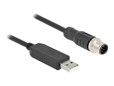 Delock 64257 Cable Connection Serie M12 With Chipset Ftdi, USB 2.0 Tipo-a Male a M12 RS-232 Male Codificación  — image 1