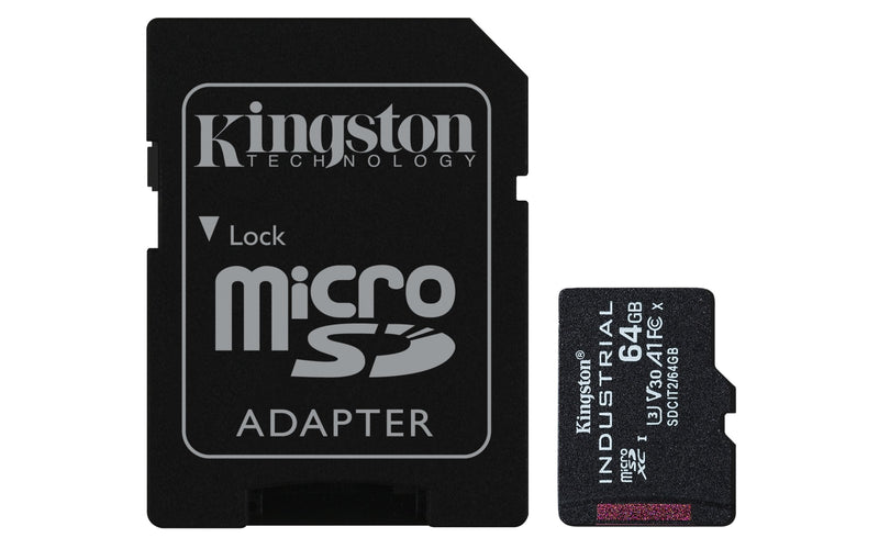 Kingston Industrial Microsdhc 64GB Class 10 A1 Pslc + Adapter SD SDCIT2/64GB