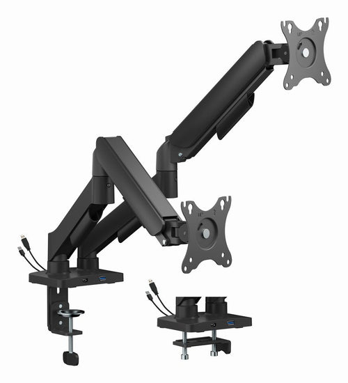 Gembird MA-DA2U-01 Arm Assembly Desk Adjustable 2 Screens With Ports Usb, 17-32, Black — image 1
