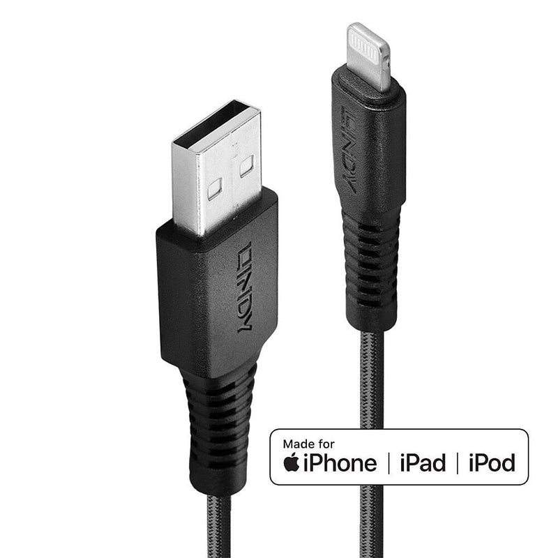 Lindy 31290 Cable Connector Lightning 0,5M Black