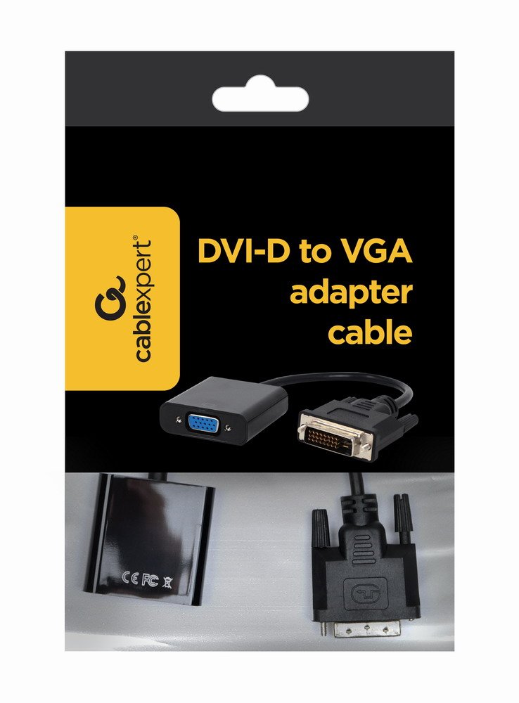 Gembird Adapter DVI-d a VGA (d-sub) Black A-DVID-VGAF-01