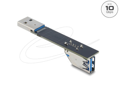 Delock USB 10Gbps Adapter USB Type a Connector Female a Male Gedreht 90° Abajo — image 1
