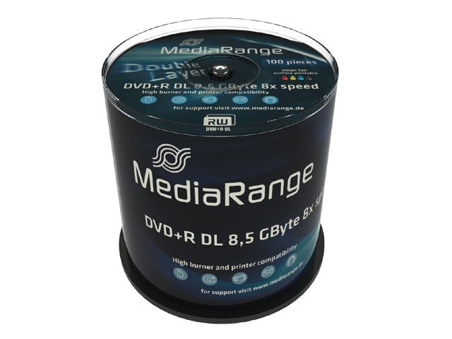 Mediarange Dvd + R 8.5GB 100PCS 8X Double Layer Voll Bedruckba
