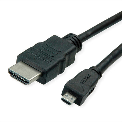 Roline Green HDMI High Speed Cable With Ethernet, HDMI St - Micro HDMI St, 2M — image 1
