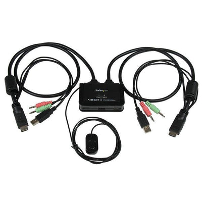StarTech Conmutador Switch KVM 2 Ports HDMI USB Audio Cables Integrados SV211HDUA — image 1