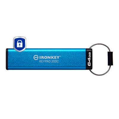 Kingston USB Flash Drive Ironkey Keypad 200 64GB USB-C Aes Encrypted IKKP200C/64GB — image 1