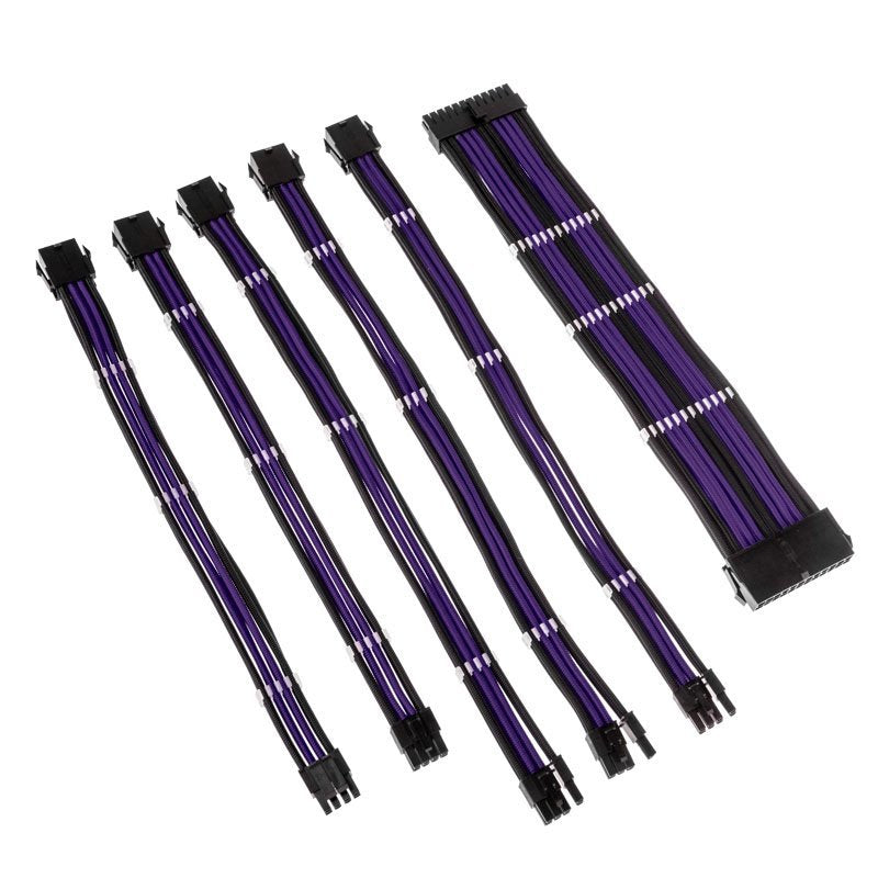 Kolink Core Adept Braided Cable Extension Kit - Black Azabache Titan Purple