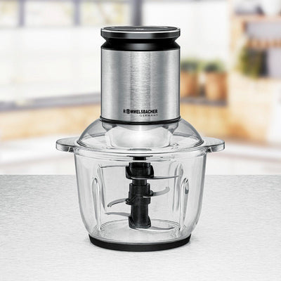 Rommelsbacher Mz 600 Chopper Eléctrica Alimentos 2 L 600W Black Steel Inoxidable — image 1