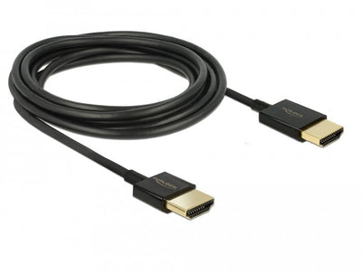 Delock Cable HDMI Slim With Ethernet 0,25M Black 4K, 60 Hz, High Speed — image 1
