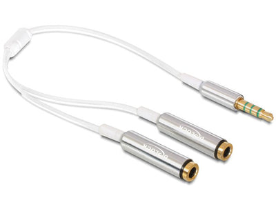 Delock Cable Audio Stereo Jack 3.5MM 4 Pin 2 X Stereo Jack 3.5MM 4 Pin 25CM — image 1