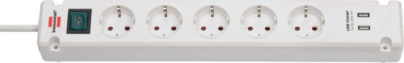 Brennenstuhl Power Strip 5 Salidas + 2 USB White
