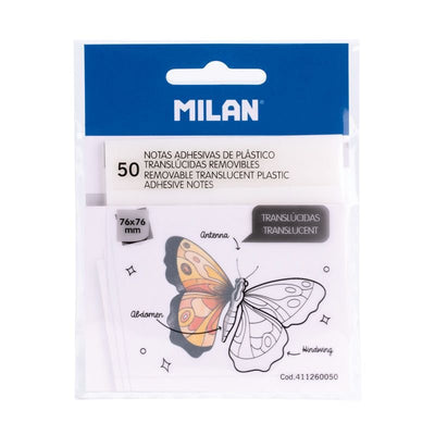 Milan Bloc Notas Adhesivas 50H 76X76MM Plastic Translúcidas — image 1