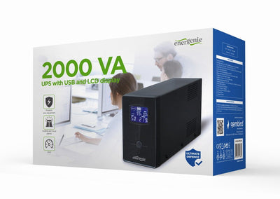 UPS Gembird With USB And Display LCD 2000VA Black — image 1