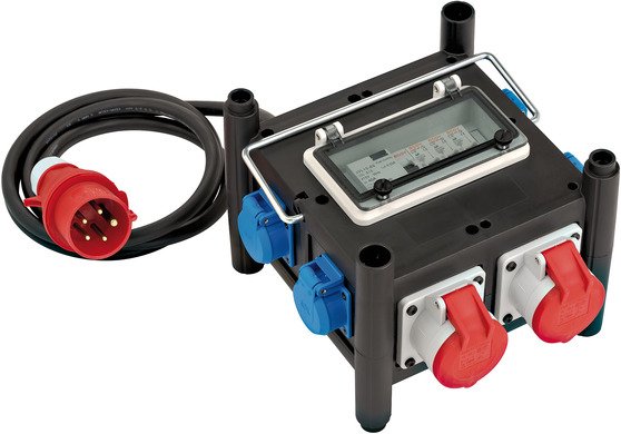 Brennenstuhl 1153690200 Base Múltiple 2M 7 Salidas AC Indoor Black Blue Red