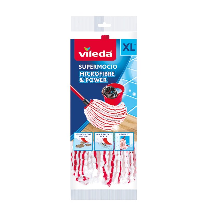 Vileda Microfibre & Power Head Mop Red White