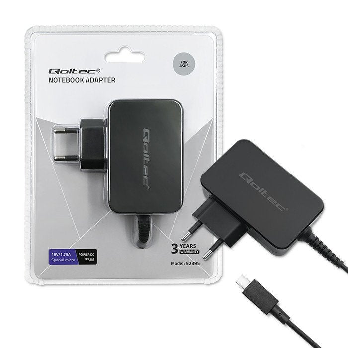 Qoltec 52395 Power Adapter Fo Asus 33W 19V 1.75A Special Micro USB
