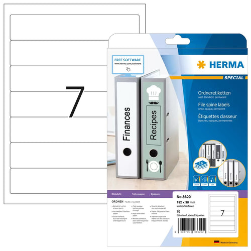 Herma Folder Labels A4 White 192X38 Mm Paper Opaco 70 Units — image 1