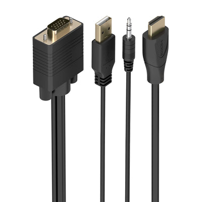 Aisens Cable Converter A122-1015 Svga Male USB Male Jack Male HDMI Male 2M Black — image 1