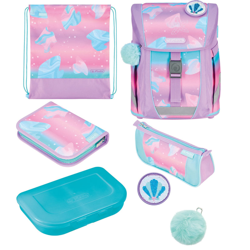 Herlitz Filoactive XL Plus Ocean Lights Set Of Backpack School Chica Poliéster Blue Pink