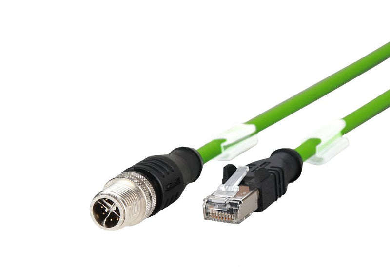 Metz Connect Connection Cable M12 ST-RJ45 St 8-POL X-kodiert Recto 2M