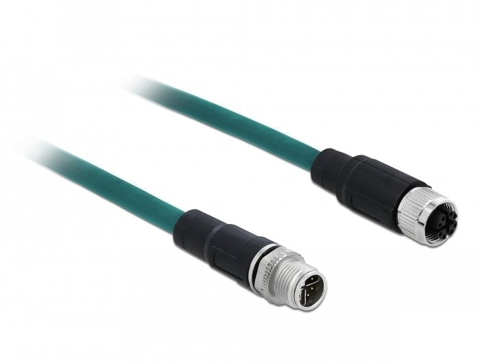 Delock Network Cable M12 X-kodiert 8 Pin Connector Male a Female Pur (tpu) 1M