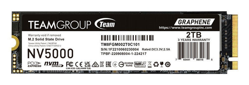 Drive SSD Teamgroup 2TB NV5000 TM8FGM002T0C101 PCIE M.2 PCIE 4.0 X4