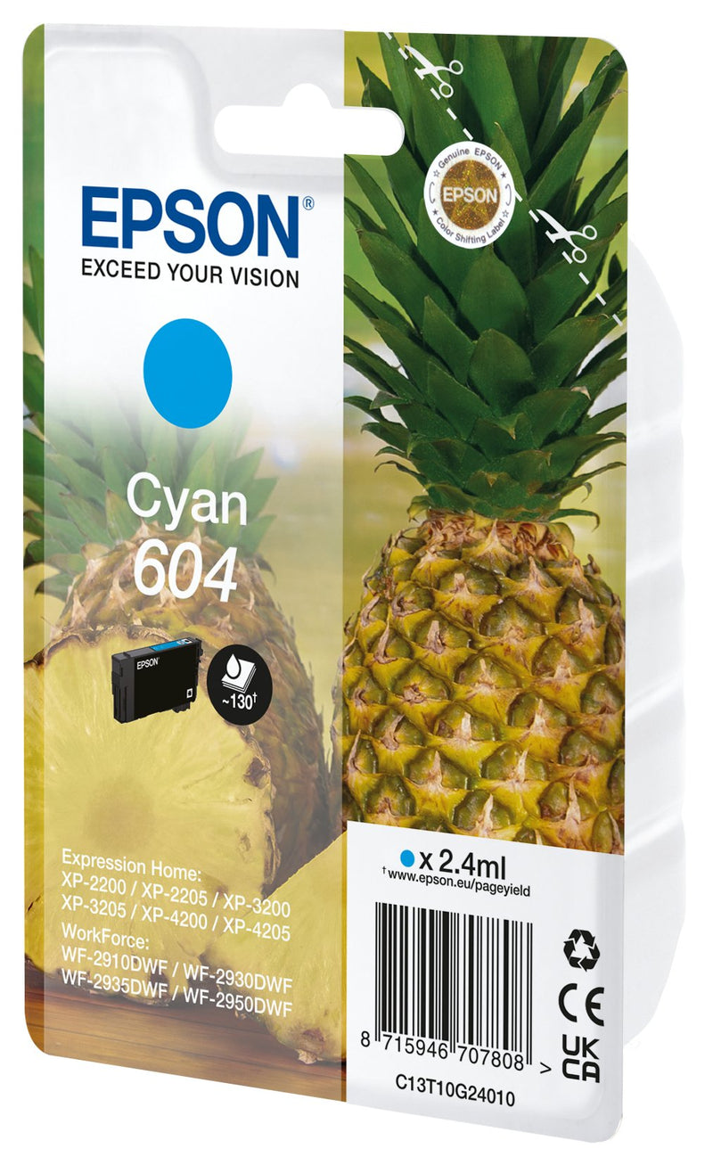 Epson Genuine Ink 604 Cyan 2.4ML C13T10G24020