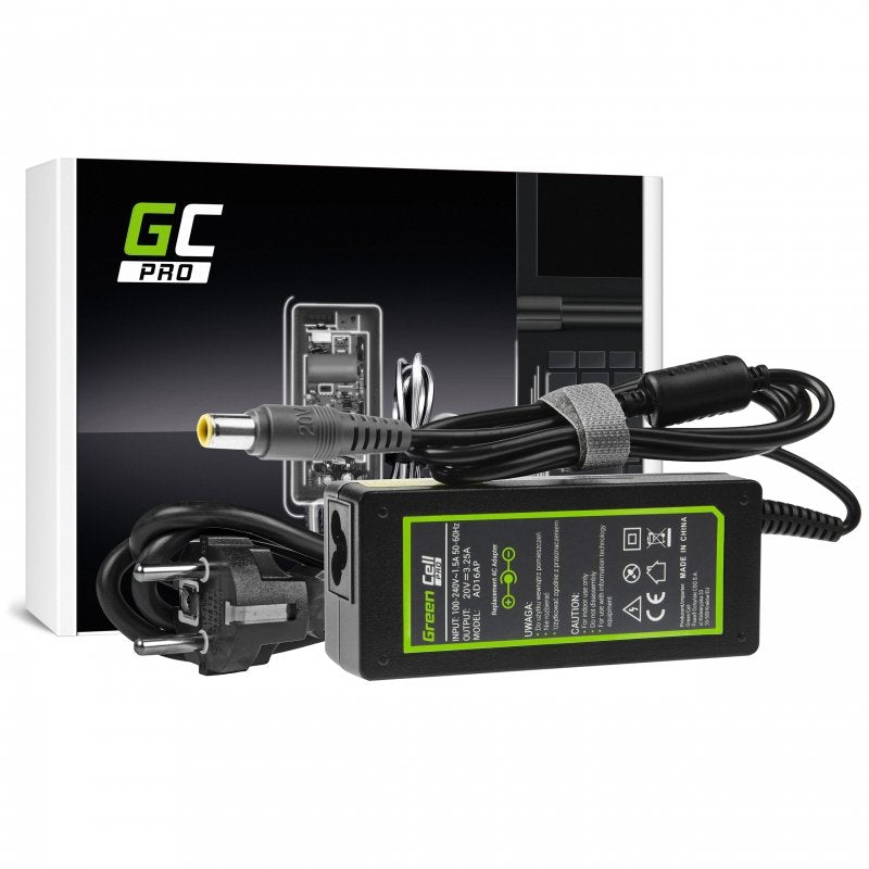 Green Cell Charger Pro 20V 3.25A 65W Lenovo B590 Thinkpad R61 R500 T430 T430S T510 T520 T530 X200 X201 X220 X2
