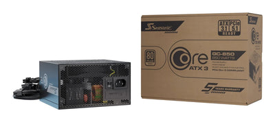 Seasonic Core GC-850 ATX3.1 Black 1X 12-PIN High Power Gpu, 3X Pcie, 850 Watt) SRP-CGC851-A5A32SF — image 1