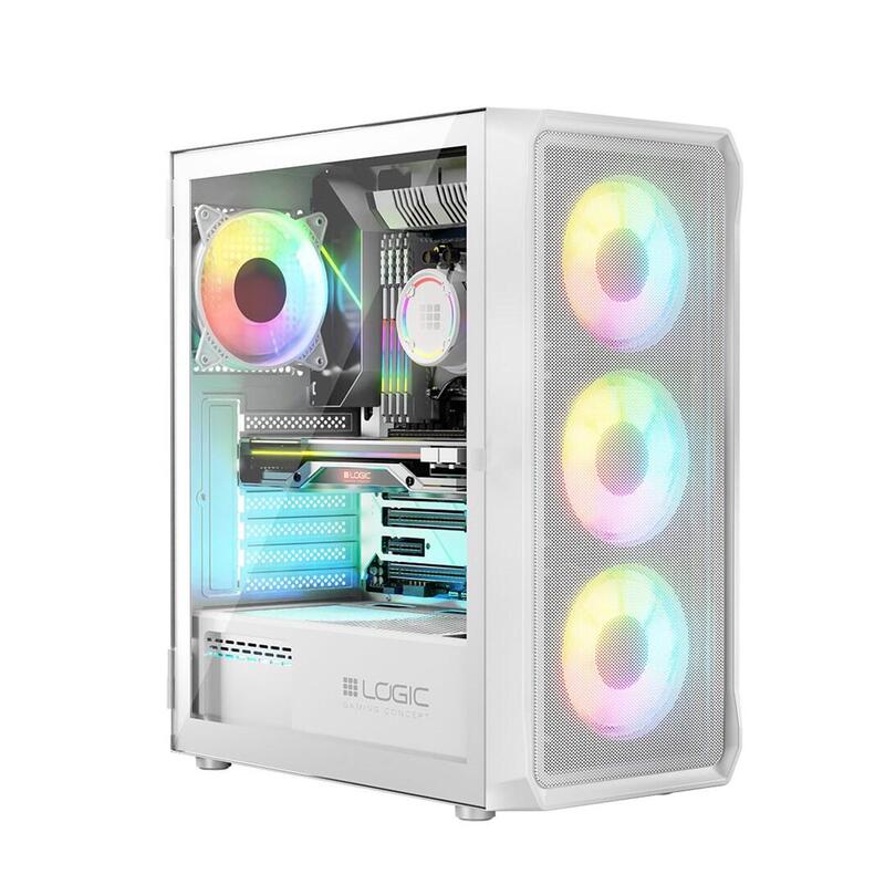 Logic PC Case Portos ARGB Minidi USB 3.0 White