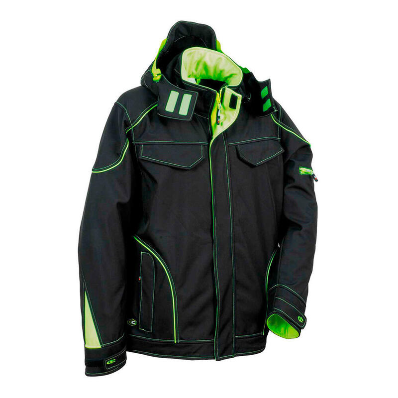 Cazadora Softshell Tecka Black Lime Size 56