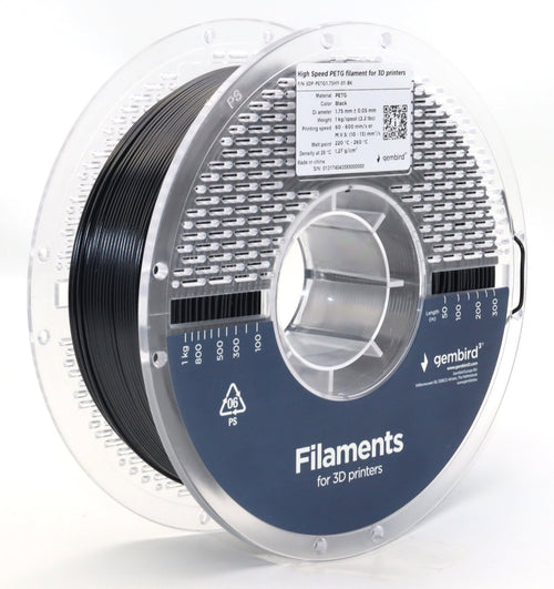 Gembird High Speed Petg Filament Black 1.75MM 1KG — image 1