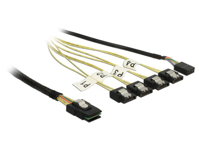 Delock 83319 Cable Mini Sas SFF-8087 4 X Inversión SATA 7 Contactos + Band Side 1M