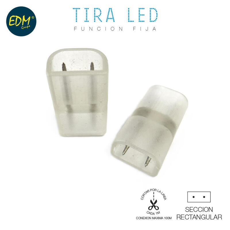 EDM Connector (empalme) Recto Dos Tiras LED