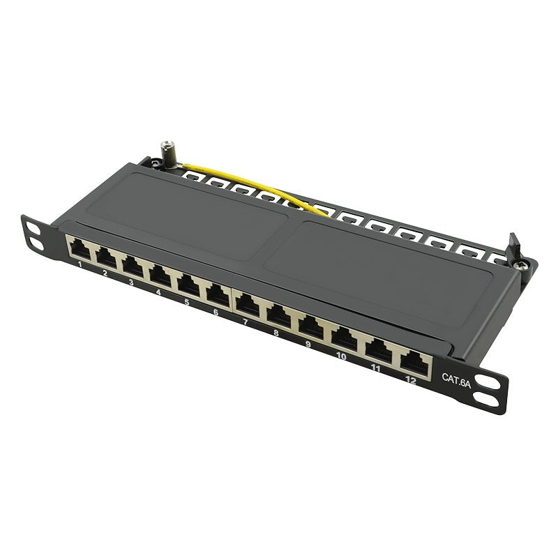 Logilink Patchpannel 10 12 Port CAT.6A STP Black 0.5 He