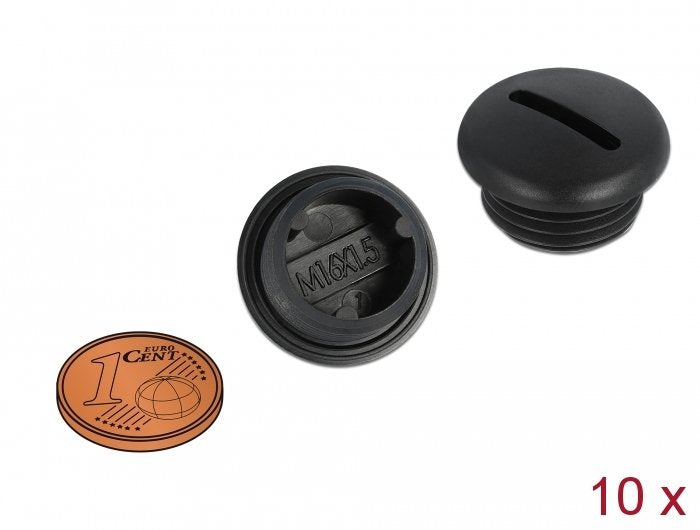Delock Tapones Sellado M16 X 1,5 Black 10 Pieces