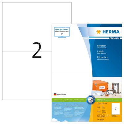 Herma Labels Premium A4 White 210X148 Mm Paper 400 Units — image 1