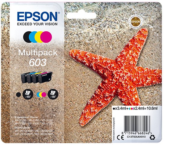 Epson Ink Multipack Std Estrella Mar 4 Tintas 603 RF / Am Multi