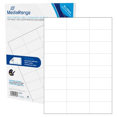 Mediarange MRINK149 Label Self-adhesive White Permanente 1200 Pieces — image 1