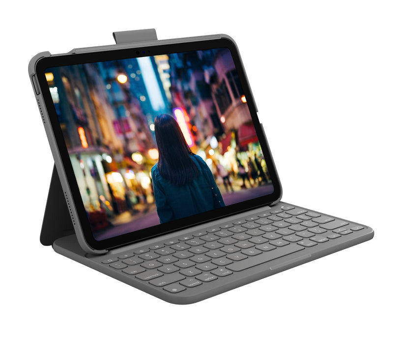 Logitech Slim Folio Grey Bluetooth QWERTY Spanish
