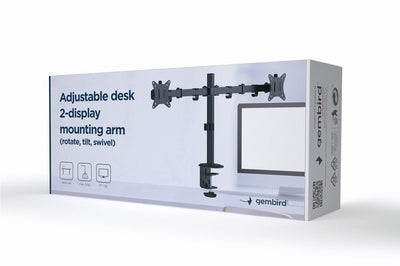Gembird MA-D2-01 Stand 2 Monitores 17-32 Black Desk — image 1